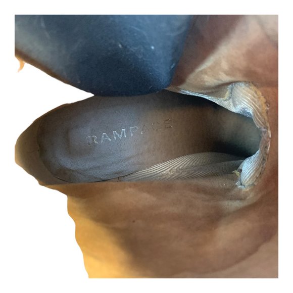 Rampage Leather Frankey Tan Zip Up Booties With Fringe Size 9 - Picture 10 of 11